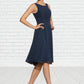 Raquel A-Line Scoop Neck Knee-Length Chiffon Mother of the Bride Dress DL126P0014957