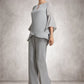 Marian Jumpsuit/Pantsuit Scoop Neck Ankle-Length Chiffon Mother of the Bride Dress DL126P0014958