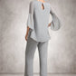 Marian Jumpsuit/Pantsuit Scoop Neck Ankle-Length Chiffon Mother of the Bride Dress DL126P0014958