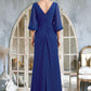 Tess A-Line Scoop Neck Floor-Length Chiffon Mother of the Bride Dress With Ruffle Beading DL126P0014963