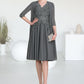 Karma A-Line V-neck Knee-Length Mother of the Bride Dress With Beading DL126P0014965