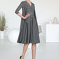 Karma A-Line V-neck Knee-Length Mother of the Bride Dress With Beading DL126P0014965