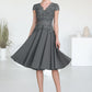 Karma A-Line V-neck Knee-Length Mother of the Bride Dress With Beading DL126P0014965