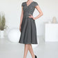 Karma A-Line V-neck Knee-Length Mother of the Bride Dress With Beading DL126P0014965