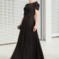 Larissa A-Line Scoop Neck Floor-Length Chiffon Mother of the Bride Dress With Ruffle Beading DL126P0014970