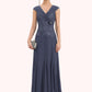 Hanna A-Line V-neck Ankle-Length Chiffon Lace Mother of the Bride Dress With Ruffle Beading DL126P0014971