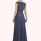 Hanna A-Line V-neck Ankle-Length Chiffon Lace Mother of the Bride Dress With Ruffle Beading DL126P0014971