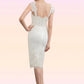 Kiana Sheath/Column Sweetheart Knee-Length Lace Stretch Crepe Mother of the Bride Dress With Beading DL126P0014973