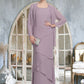 Jazlyn Sheath/Column Scoop Neck Floor-Length Chiffon Mother of the Bride Dress With Beading Cascading Ruffles DL126P0014975