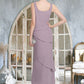 Jazlyn Sheath/Column Scoop Neck Floor-Length Chiffon Mother of the Bride Dress With Beading Cascading Ruffles DL126P0014975