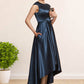 Kirsten A-Line Scoop Neck Asymmetrical Satin Mother of the Bride Dress With Bow(s) Pockets DL126P0014976