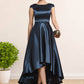 Kirsten A-Line Scoop Neck Asymmetrical Satin Mother of the Bride Dress With Bow(s) Pockets DL126P0014976