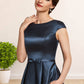 Kirsten A-Line Scoop Neck Asymmetrical Satin Mother of the Bride Dress With Bow(s) Pockets DL126P0014976