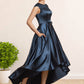 Kirsten A-Line Scoop Neck Asymmetrical Satin Mother of the Bride Dress With Bow(s) Pockets DL126P0014976