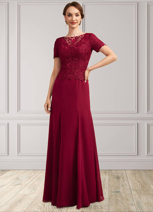 Maureen Trumpet/Mermaid Scoop Neck Floor-Length Chiffon Lace Mother of the Bride Dress DL126P0014979