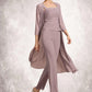 Jemima Jumpsuit/Pantsuit Square Neckline Ankle-Length Chiffon Mother of the Bride Dress With Ruffle DL126P0014984