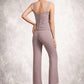 Jemima Jumpsuit/Pantsuit Square Neckline Ankle-Length Chiffon Mother of the Bride Dress With Ruffle DL126P0014984