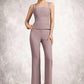 Jemima Jumpsuit/Pantsuit Square Neckline Ankle-Length Chiffon Mother of the Bride Dress With Ruffle DL126P0014984