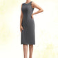 Scarlett Sheath/Column Scoop Neck Knee-Length Chiffon Mother of the Bride Dress With Lace DL126P0014986