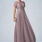 Cora A-Line Scoop Neck Floor-Length Chiffon Lace Mother of the Bride Dress With Beading Sequins DL126P0014987