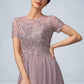 Cora A-Line Scoop Neck Floor-Length Chiffon Lace Mother of the Bride Dress With Beading Sequins DL126P0014987