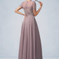 Cora A-Line Scoop Neck Floor-Length Chiffon Lace Mother of the Bride Dress With Beading Sequins DL126P0014987