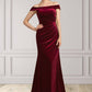 Delilah Trumpet/Mermaid Off-the-Shoulder Sweep Train Velvet Mother of the Bride Dress With Ruffle DL126P0014988