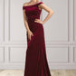 Delilah Trumpet/Mermaid Off-the-Shoulder Sweep Train Velvet Mother of the Bride Dress With Ruffle DL126P0014988