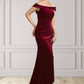 Delilah Trumpet/Mermaid Off-the-Shoulder Sweep Train Velvet Mother of the Bride Dress With Ruffle DL126P0014988