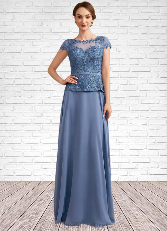 Kaitlin A-Line Scoop Neck Floor-Length Chiffon Lace Mother of the Bride Dress DL126P0014989