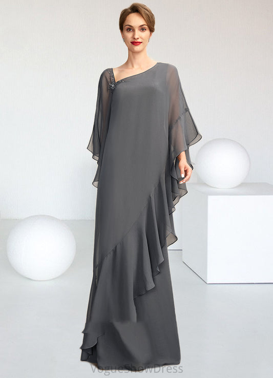 Kendal Sheath/Column One-Shoulder Floor-Length Chiffon Mother of the Bride Dress DL126P0014995