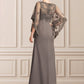 Riley Sheath/Column Scoop Neck Floor-Length Chiffon Lace Mother of the Bride Dress DL126P0014996