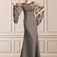 Riley Sheath/Column Scoop Neck Floor-Length Chiffon Lace Mother of the Bride Dress DL126P0014996