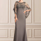 Riley Sheath/Column Scoop Neck Floor-Length Chiffon Lace Mother of the Bride Dress DL126P0014996