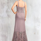 Paisley Trumpet/Mermaid Square Neckline Asymmetrical Chiffon Lace Mother of the Bride Dress DL126P0015001