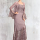 Paisley Trumpet/Mermaid Square Neckline Asymmetrical Chiffon Lace Mother of the Bride Dress DL126P0015001