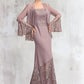 Paisley Trumpet/Mermaid Square Neckline Asymmetrical Chiffon Lace Mother of the Bride Dress DL126P0015001