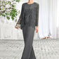 Jaden Jumpsuit/Pantsuit Scoop Neck Floor-Length Chiffon Lace Mother of the Bride Dress DL126P0015006