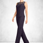 Scarlett Jumpsuit/Pantsuit Scoop Neck Floor-Length Chiffon Lace Mother of the Bride Dress With Sequins DL126P0015010