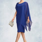 Erin Sheath/Column V-neck Knee-Length Chiffon Mother of the Bride Dress With Beading Sequins DL126P0015013