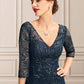 Iyana A-Line V-neck Floor-Length Lace Mother of the Bride Dress With Sequins DL126P0015015