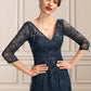 Iyana A-Line V-neck Floor-Length Lace Mother of the Bride Dress With Sequins DL126P0015015