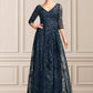 Iyana A-Line V-neck Floor-Length Lace Mother of the Bride Dress With Sequins DL126P0015015