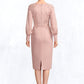 Leah Sheath/Column Scoop Neck Knee-Length Chiffon Lace Mother of the Bride Dress With Beading Sequins DL126P0015020