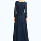 Leah A-Line V-neck Asymmetrical Chiffon Mother of the Bride Dress With Ruffle Beading Bow(s) DL126P0015021