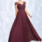 Sarai A-Line V-neck Floor-Length Chiffon Mother of the Bride Dress With Beading Sequins DL126P0015028