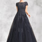 Mariah A-Line Scoop Neck Floor-Length Tulle Lace Mother of the Bride Dress With Beading DL126P0015029