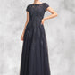 Mariah A-Line Scoop Neck Floor-Length Tulle Lace Mother of the Bride Dress With Beading DL126P0015029