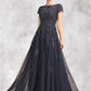 Mariah A-Line Scoop Neck Floor-Length Tulle Lace Mother of the Bride Dress With Beading DL126P0015029