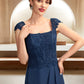 Jane A-Line Square Neckline Asymmetrical Chiffon Lace Mother of the Bride Dress DL126P0015034